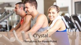  Presentation with biking - PPT layouts consisting of salle de sport - happy people doing indoor biking background and a lemonade colored foreground