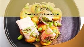  Presentation with french beans - Cool new theme with salmon-and-cheese-croquettes-top backdrop and a yellow colored foreground