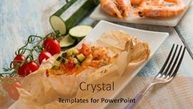  Presentation with shrimp - Cool new slides with salmon-and-shrimp-wrapped backdrop and a gold colored foreground