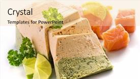  Presentation with spinach - Slides with salmon and spinach terrine background and a lemonade colored foreground