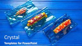  Presentation with tapas - Audience pleasing presentation consisting of salmon and tuna tartare with anchovies tomato starter tartar tapas backdrop and a cobalt blue colored foreground