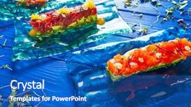  Presentation with tapas - Slide set with salmon and tuna tartare with anchovies tomato starter tartar tapas background and a teal colored foreground