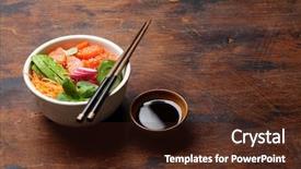  Presentation with salmon fish - Presentation enhanced with salmon and vegetables traditional hawaii background and a wine colored foreground