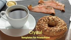 Presentation with bagel - PPT theme with salmon bagel sandwich background and a tawny brown colored foreground
