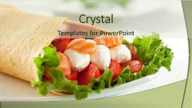  Presentation with salmon - Cool new presentation with salmon burrito with cream cheese backdrop and a soft green colored foreground