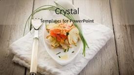  Presentation with mushroom poisoning - Colorful presentation design enhanced with salmon carpaccio with slice ovum backdrop and a soft green colored foreground