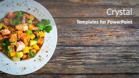  Presentation with mango - Presentation theme with salmon-ceviche-with-lemon-mango background and a gray colored foreground