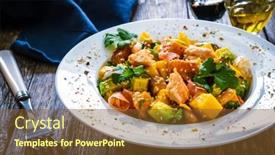  Presentation with mango - Slide deck enhanced with salmon-ceviche-with-lemon-mango background and a tawny brown colored foreground