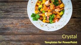  Presentation with mango - Presentation theme consisting of salmon-ceviche-with-lemon-mango background and a tawny brown colored foreground