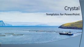  Presentation with fish farm - Theme enhanced with salmon farm rings floating background and a light blue colored foreground