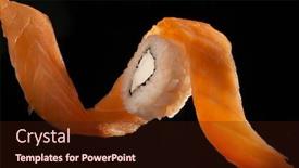  Presentation with salmon - Presentation theme featuring salmon-fillet-in-the-form background and a wine colored foreground