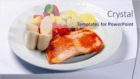  Presentation with cauliflower - Slide deck with salmon-fillet-with-heart background and a sky blue colored foreground