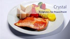  Presentation with cauliflower - Audience pleasing slide deck consisting of salmon-fillet-with-heart backdrop and a sky blue colored foreground