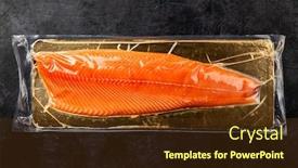  Presentation with salmon fish - Beautiful slides featuring salmon fish fillet backdrop and a tawny brown colored foreground