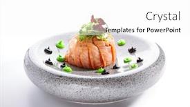  Presentation with flower elegant - Colorful slide set enhanced with salmon-olivier-salad-with-sauces backdrop and a white colored foreground