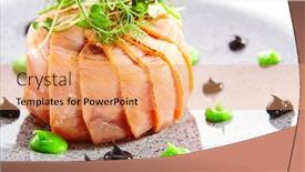  Presentation with flower elegant - Audience pleasing PPT theme consisting of salmon-olivier-salad-with-sauces backdrop and a coral colored foreground