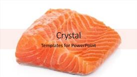  Presentation with salmon - Cool new PPT theme with salmon piece isolated on white backdrop and a coral colored foreground