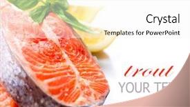  Presentation with salt water fish - Presentation with salmon raw salmon red fish background and a white colored foreground