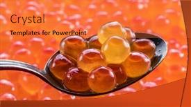  Presentation with roe and caviar - Presentation theme consisting of salmon-roe-in-the-silver background and a  colored foreground