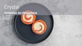  Presentation with salmon dish - Slides having salmon-roll-with-mozzarella-semi background and a gray colored foreground