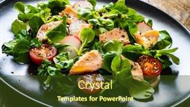  Presentation with salmon - Theme with salmon-salad-roasted-salmon background and a tawny brown colored foreground