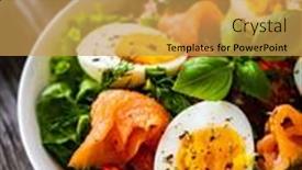  Presentation with salmon - Beautiful PPT theme featuring salmon-salad-smoked-salmon-hard backdrop and a yellow colored foreground