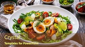  Presentation with leafy greens - PPT layouts featuring salmon-salad-smoked-salmon-hard background and a tawny brown colored foreground