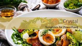  Presentation with leafy greens - PPT layouts having salmon-salad-smoked-salmon-hard background and a yellow colored foreground