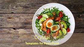  Presentation with leafy greens - PPT theme enhanced with salmon-salad-smoked-salmon-hard background and a violet colored foreground