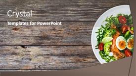  Presentation with leafy greens - Presentation with salmon-salad-smoked-salmon-hard background and a gray colored foreground