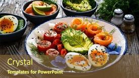  Presentation with leafy greens - Presentation theme with salmon-salad-smoked-salmon-hard background and a tawny brown colored foreground