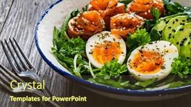  Presentation with leafy greens - PPT layouts enhanced with salmon-salad-smoked-salmon-hard background and a tawny brown colored foreground