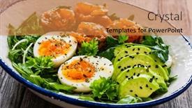  Presentation with leafy greens - Slides with salmon-salad-smoked-salmon-hard background and a gold colored foreground