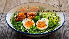  Presentation with leafy greens - Slides having salmon-salad-smoked-salmon-hard background and a coral colored foreground