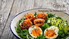  Presentation with leafy greens - Presentation theme with salmon-salad-smoked-salmon-hard background and a mint green colored foreground