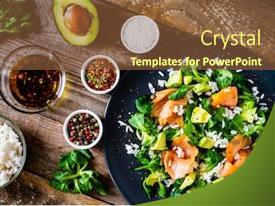 Salmon Salad Smoked Salmon White PPT template 84 | CrystalGraphics