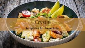  Presentation with white cheese - Presentation design with salmon-salad-smoked-salmon-white background and a gold colored foreground