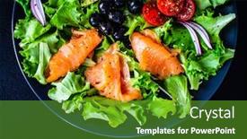  Presentation with salmon - Colorful PPT theme enhanced with salmon-salad-smoked-salmon backdrop and a tawny brown colored foreground