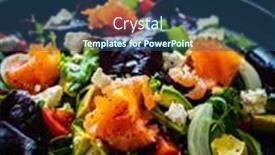  Presentation with feta cheese - PPT layouts with salmon-salad-smoked-salmon background and a ocean colored foreground