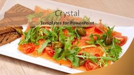  Presentation with salmon - Slides featuring salmon-sashimi-with-salad background and a coral colored foreground