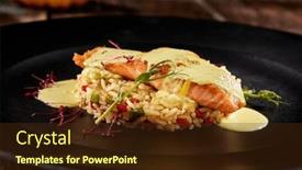  Presentation with salmon - Slides having salmon-steak-over-rice and a tawny brown colored foreground