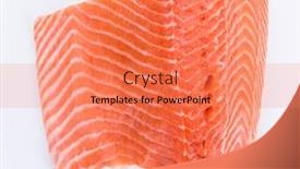  Presentation with salmon fish - Presentation design consisting of salmon-steak-red-fish background and a coral colored foreground
