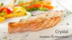  Presentation with asparagus - Amazing PPT layouts having salmon steak with corn backdrop and a soft green colored foreground