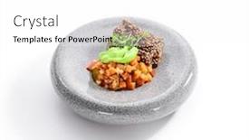  Presentation with tuna fish - Presentation design consisting of salmon-tartare-side-view-raw background and a white colored foreground