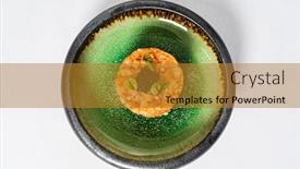  Presentation with caviar - PPT theme enhanced with salmon-tartare-with-black-caviar background and a gold colored foreground