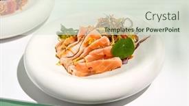  Presentation with green shadow - Colorful presentation theme enhanced with salmon-tataki-in-sesame backdrop and a sky blue colored foreground