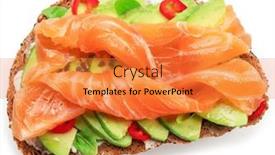  Presentation with avocado - Presentation consisting of salmon-toasts-with-avocado-isolated background and a gold colored foreground