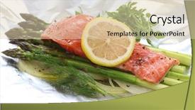  Presentation with asparagus - Slides enhanced with salmon with asparagus in foil background and a lemonade colored foreground