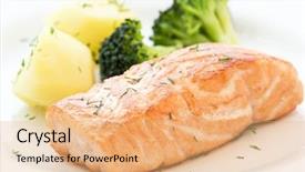  Presentation with salmon fish - Audience pleasing slides consisting of salmon with broccoli backdrop and a coral colored foreground