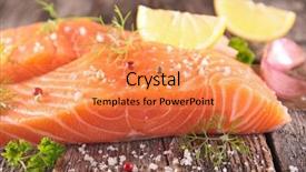  Presentation with salmon - Amazing presentation theme having salmon with lemon and herb backdrop and a coral colored foreground